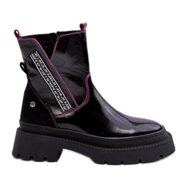 Leder Damenstiefel Maciejka 06236-15 Schwarz