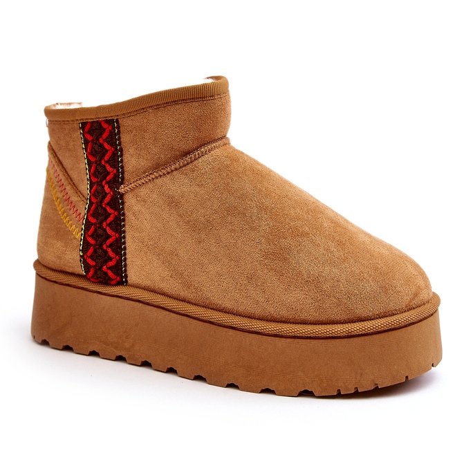 Isolierte Kamel-Lomessa-Schneestiefel für Damen mit Plateau braun