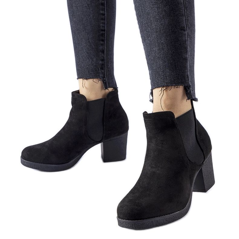 Schwarze Trevano-Stiefeletten zum Hineinschlüpfen