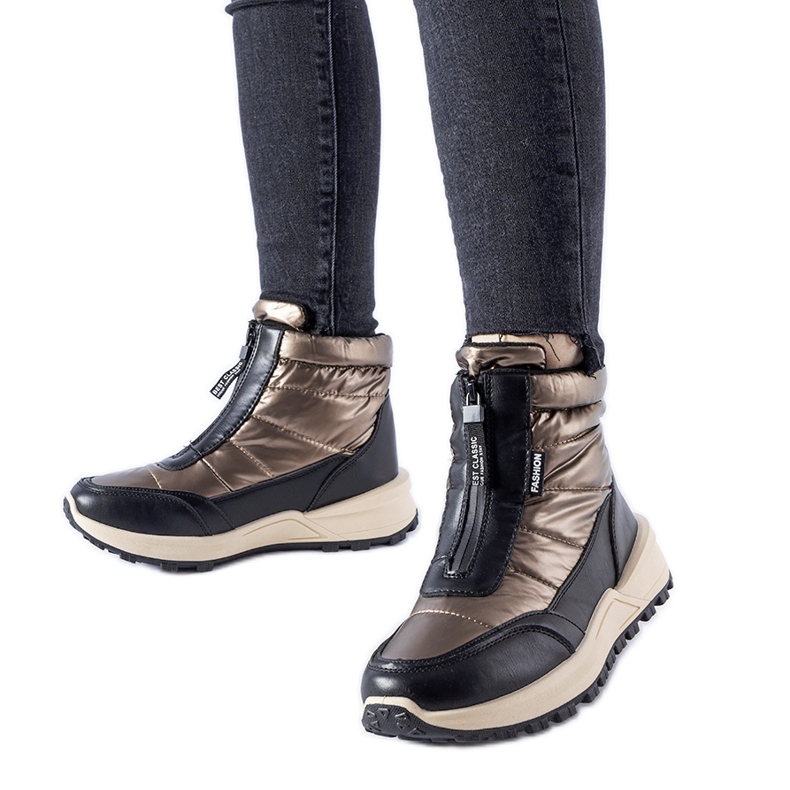 Ritter braune isolierte Schneestiefel mit Reißverschluss