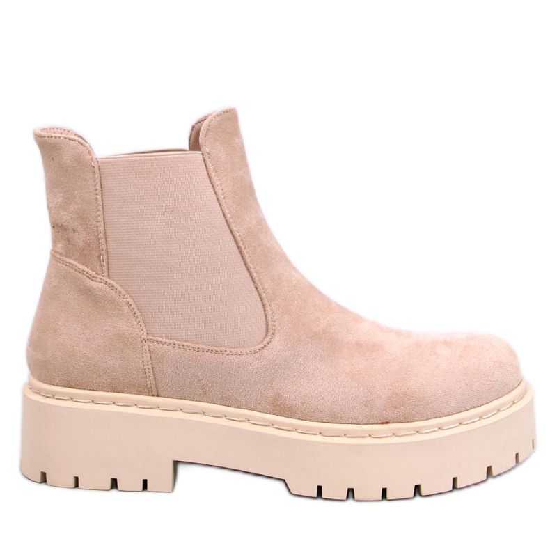 Beige Plateau-Chelsea-Stiefel von Villes