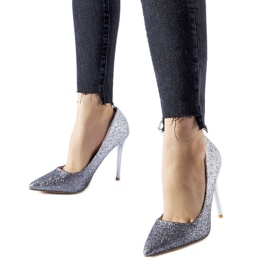 Silber glitzernde Covo High Heels