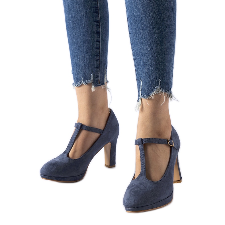 Blaue LaCaille-Pumps mit hohem Absatz