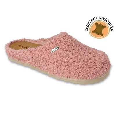 Inblu Damenhausschuhe mit Ledereinsatz 155D137 rosa