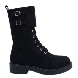 Bradys Schwarze durchbrochene Stiefeletten