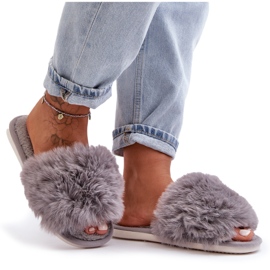 Damenhausschuhe mit Fell grau Vienitta