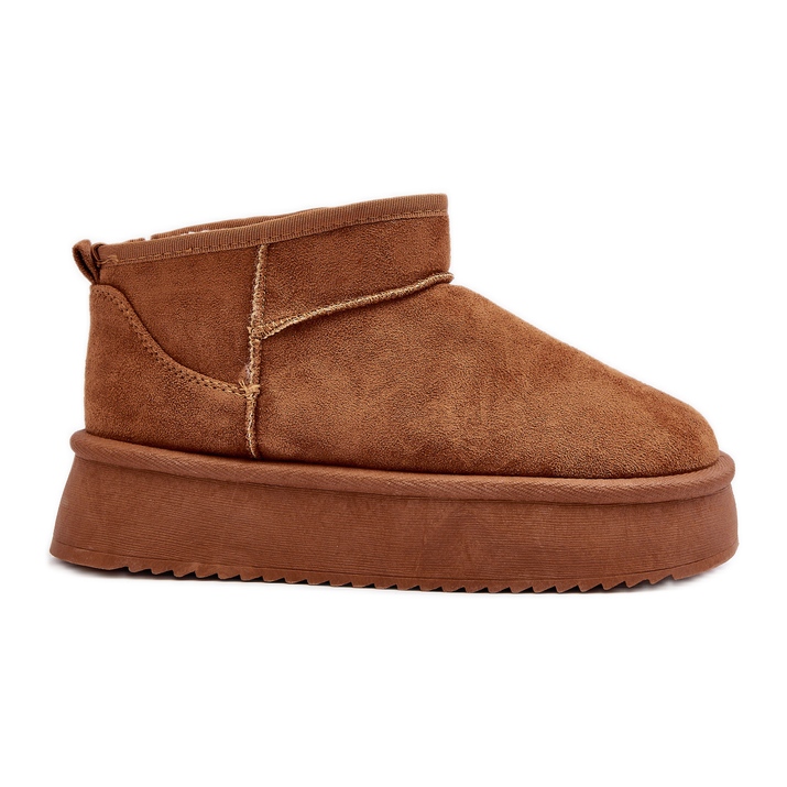 Damen-Schneestiefel mit dicker Sohle Camel Caliksa braun
