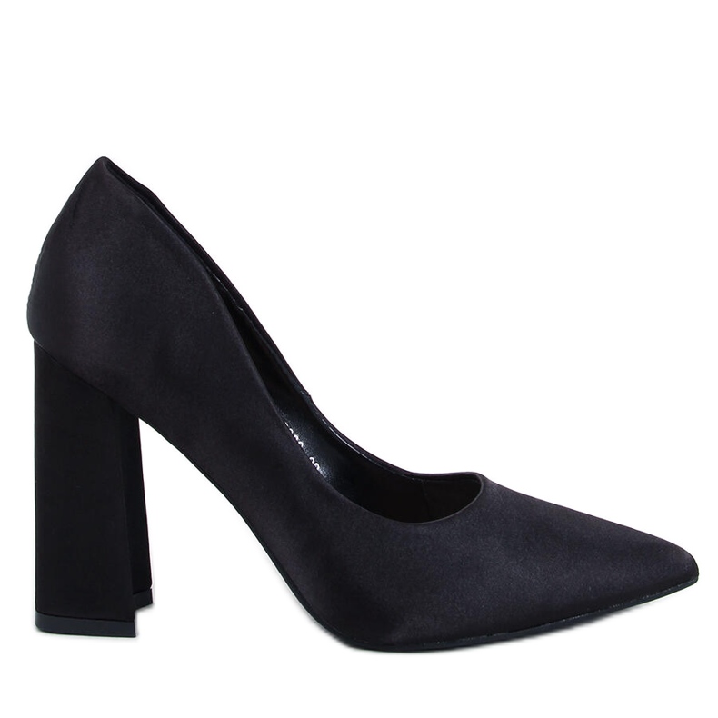 Astia Schwarze Satin-High-Heel-Pumps