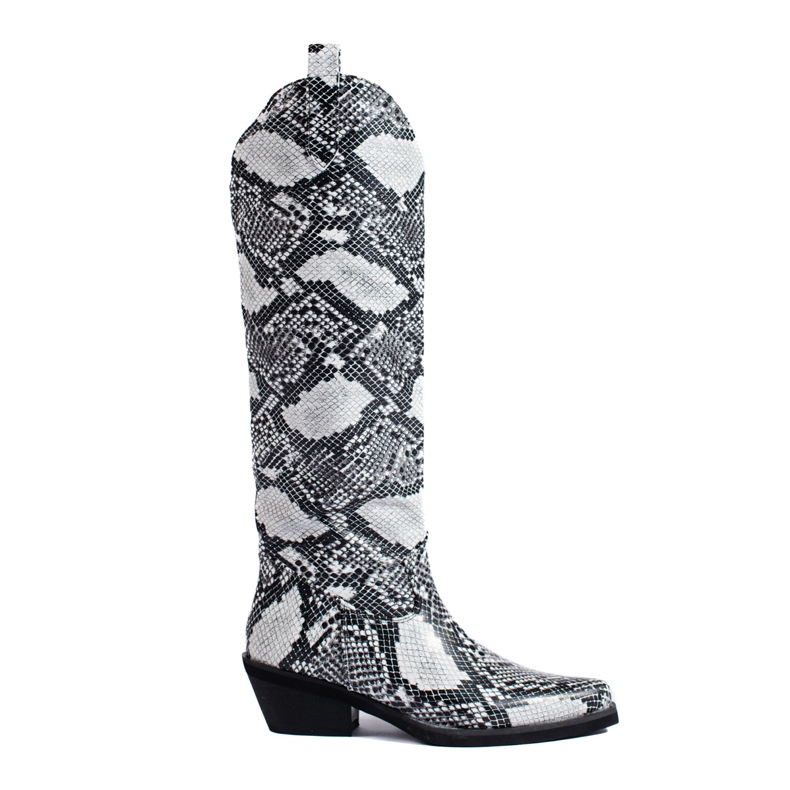 Damen-Cowboystiefel mit Shelovet-Muster grau