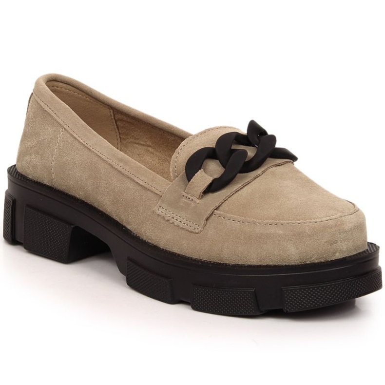 Lederschuhe mit Kette Filippo W DP3221/23 beige