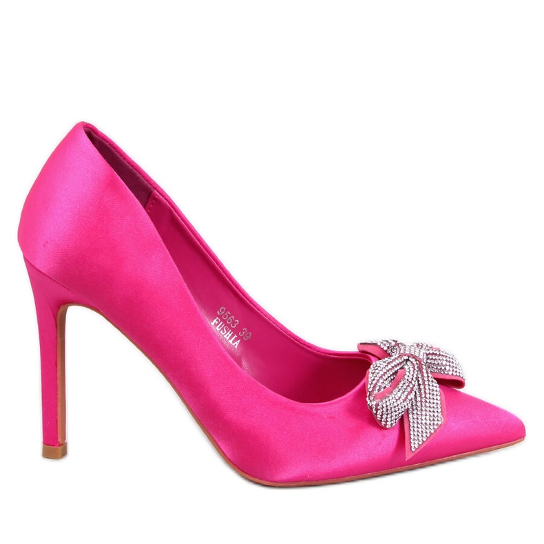 Satinnadeln mit Schleife Trini Fuchsia rosa