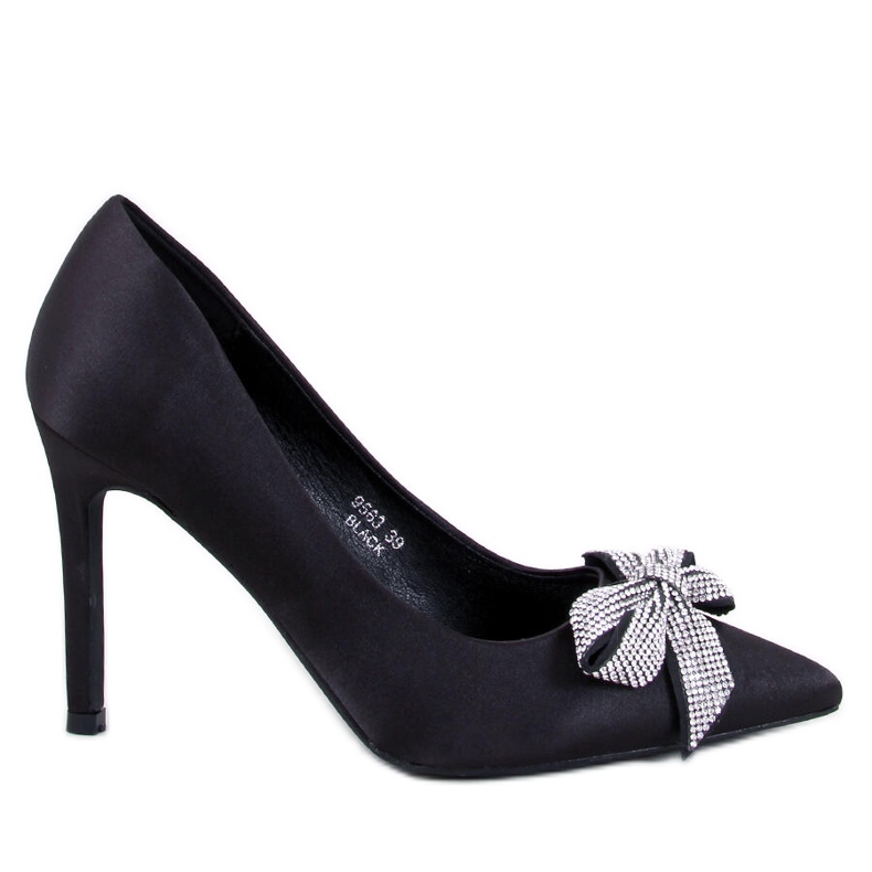 Satinnadeln mit Schleife von Trini Black schwarz