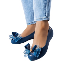 Marineblaue Ballerinas von Meliski mit Jerome-Schleife