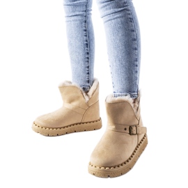 Beige isolierte Schneestiefel mit Ausschnitt von Monal