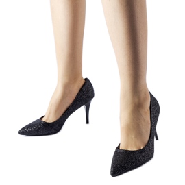 Schwarze glitzernde Schaumburg-Stilettos