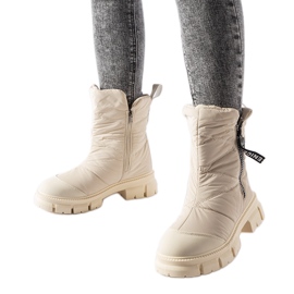 Beige isolierte, gesteppte Antonina-Schneestiefel