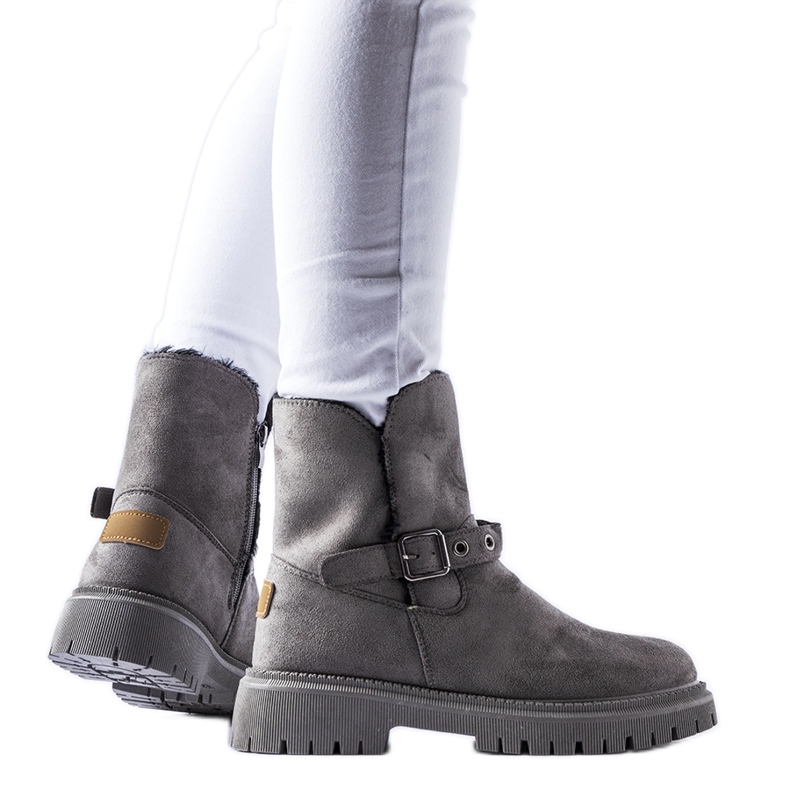 Graue, isolierte Gibsonia-Stiefeletten