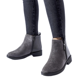 Graue Stiefeletten aus kombiniertem Material Sees