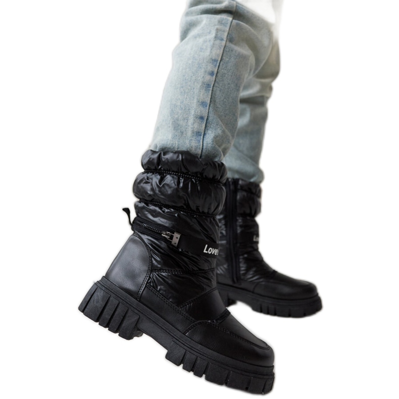 Schwarze isolierte Damen-Schneestiefel von Pulliam