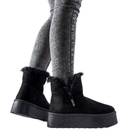 Schwarze Schneestiefel mit Points-Plateau