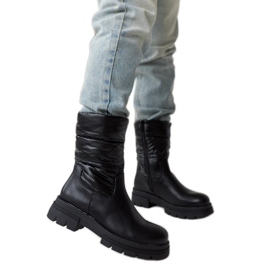 Schwarze isolierte Stiefeletten mit Malvaro-Steppung