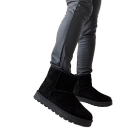 Schwarze isolierte kurze Schneestiefel von Menaggio