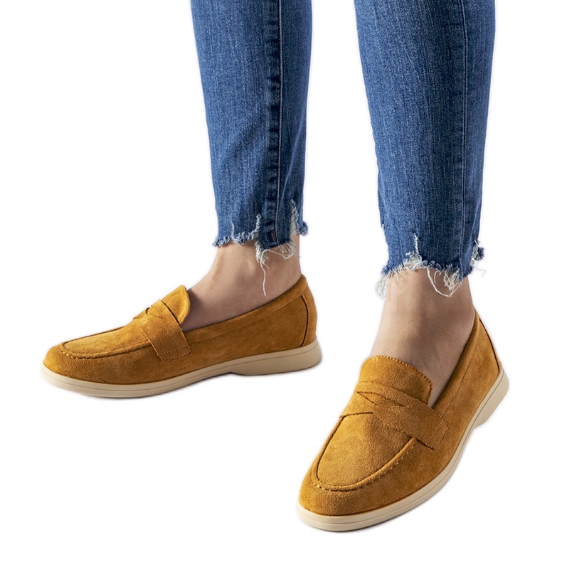 Dunkelbeige Mokassins aus Ferragus-Öko-Wildleder