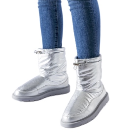 Silberne, isolierte Whitetail-Schneestiefel