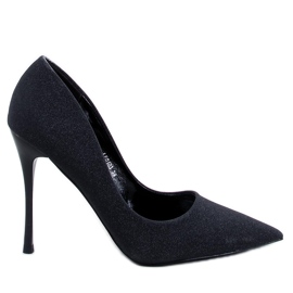 Glänzende High Heels mit Diamoi Black-Partikeln schwarz