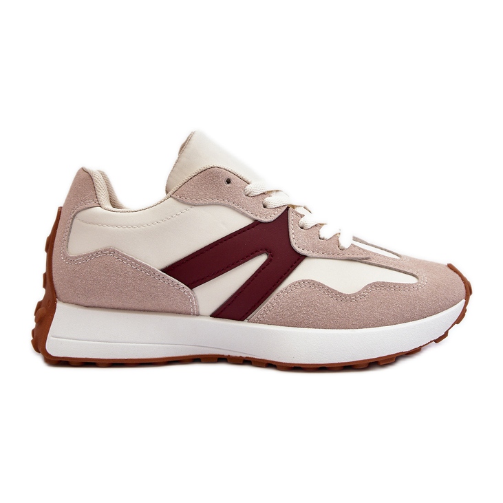 Chloette Damen-Sportschuhe in Beige und Burgunderrot