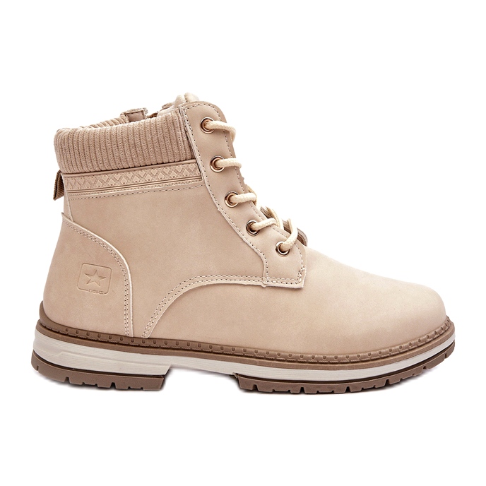 News Isolierte Lederstiefel für Damen Beige Bimena