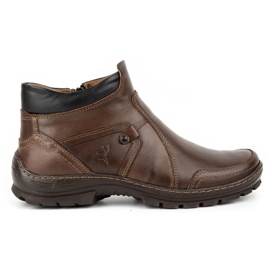Olivier Herren-Winterstiefel aus Leder 352MP dunkelbraun