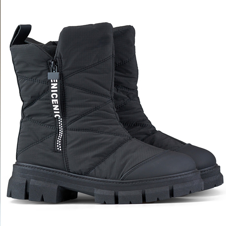 Schwarze High-Top-Schneestiefel für Damen