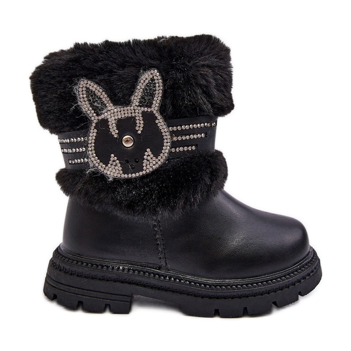 Kinder-Schneestiefel mit Fell, Black Lunami schwarz