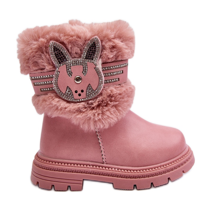 Rosa Lunami Kinder-Schneestiefel mit Fell