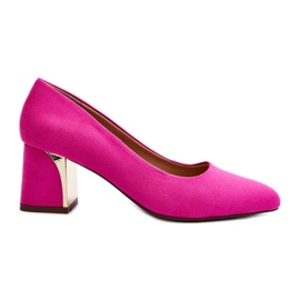 Fuchsiafarbene Stelloria-Pumps mit hohem Absatz rosa