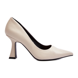 Klassische hellbeige High Heels mit spitzer Zehenpartie von Delimena
