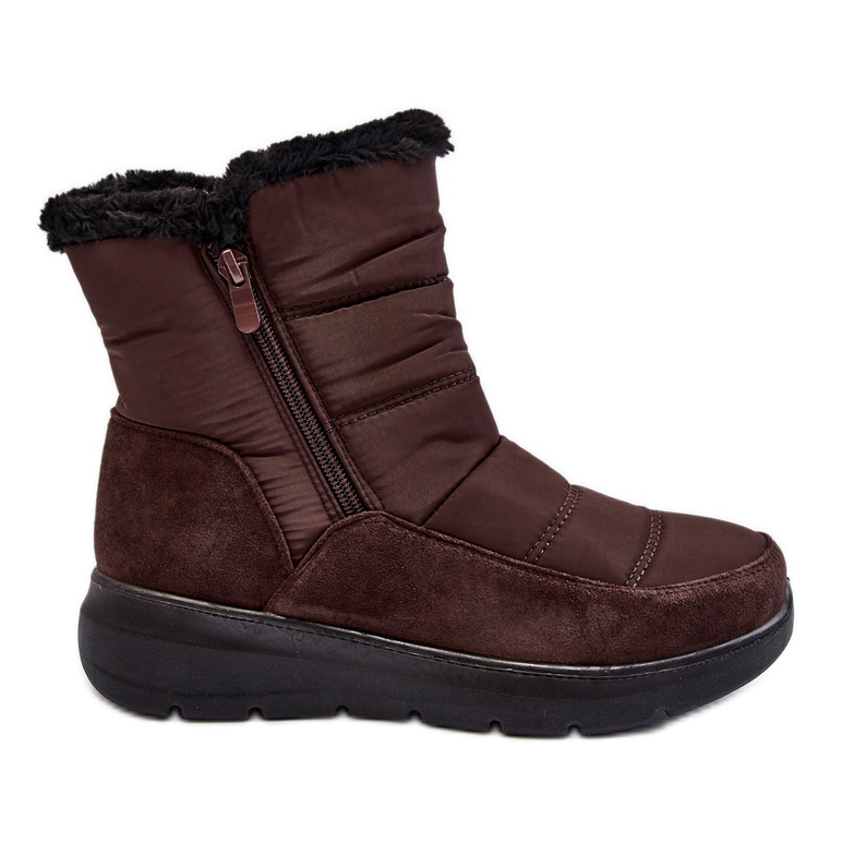 Damen-Schneestiefel mit Fell Braun Primose