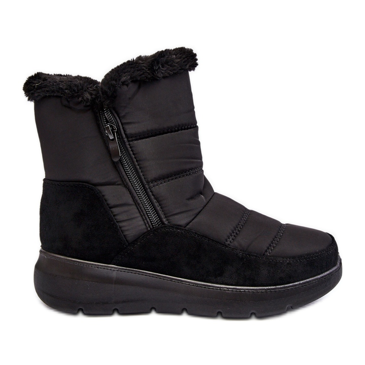 Damen-Schneestiefel mit Fell Schwarz Primose