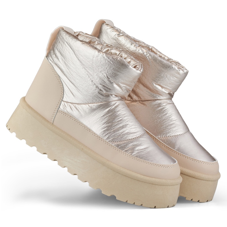 Winter-Schneestiefel für Damen mit Plateau beige