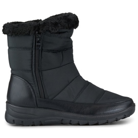Damen-Schneestiefel mit Fell, bequeme Stiefel schwarz