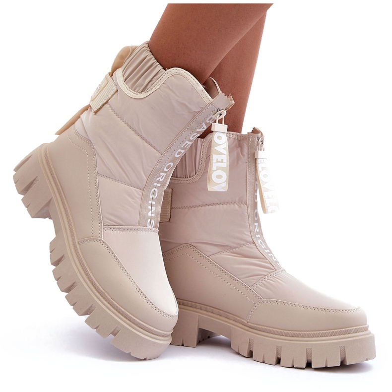 NEWS Hochisolierte Schneestiefel für Damen Beige Freoc
