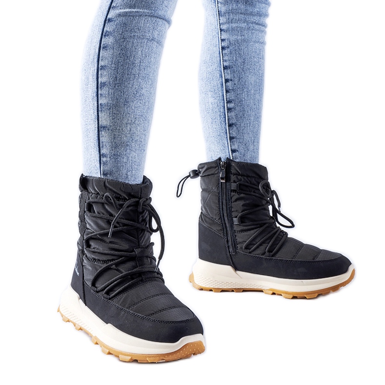 Schwarze, isolierte Stephen-Schneestiefel