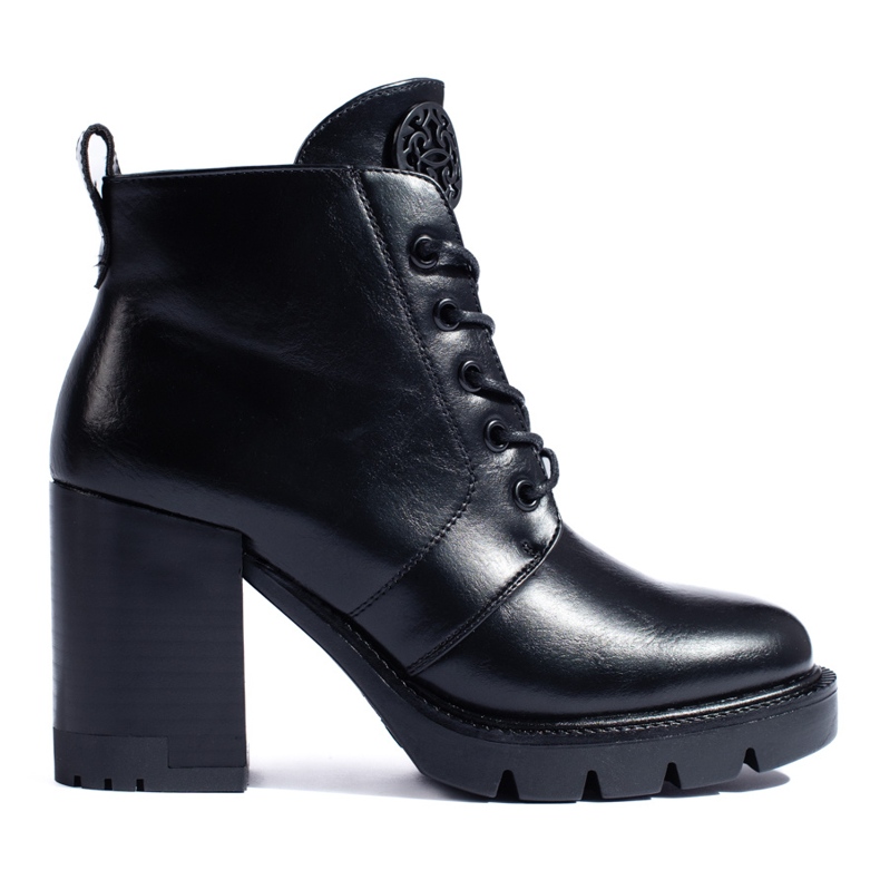 W. Potocki Potocki schwarze Damen-Stiefeletten mit hohen Absätzen