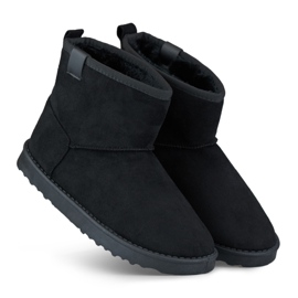 Schwarze klassische Schneestiefel, isolierte Winterstiefel für Damen