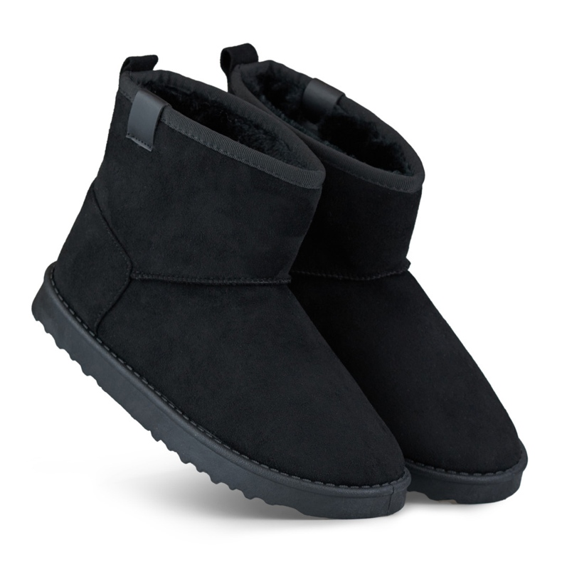 Schwarze klassische Schneestiefel, isolierte Winterstiefel für Damen