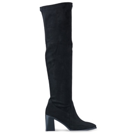 Overknee-Stiefel für Damen mit hohem Absatz schwarz