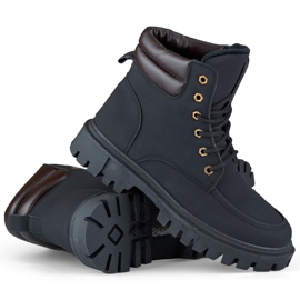 Isolierte Damen-High-Top-Stiefel, schwarze Schnürstiefel