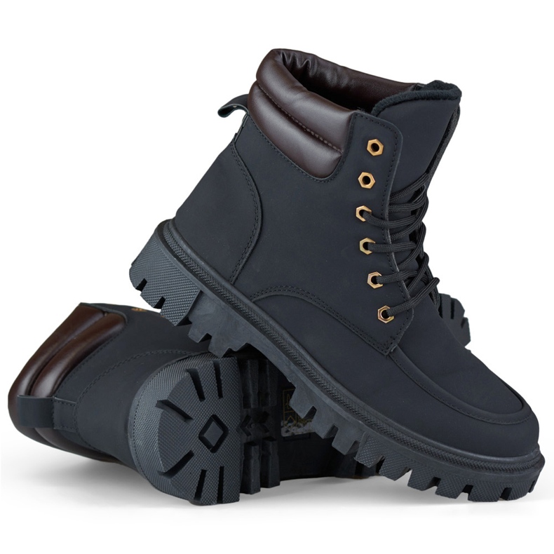 Isolierte Damen-High-Top-Stiefel, schwarze Schnürstiefel