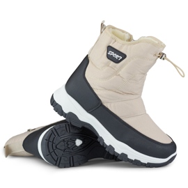 Jugend-Schneestiefel mit Kordelzug, hohe Winterstiefel beige